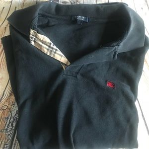 Burberry Mens Polo XL Short Sleeve Black Shirt